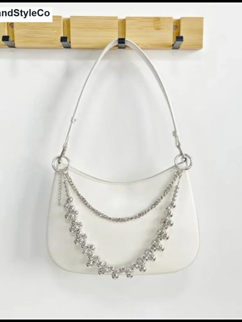 Silver Detachable Chain Keychain for Women, Chunky Bead Chain Bag Charm